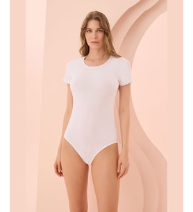 NBB U Yaka Kısa Kollu Alttan Çıtçıtlı Body/Atlet -2945 (Beyaz)