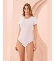 NBB U Yaka Kısa Kollu Alttan Çıtçıtlı Body/Atlet -2945 (Beyaz)