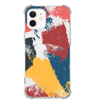 Apple iPhone 12 Uyumlu Darbe Emici Antişok  Kapak Brush Stroke Tasarımlı Şeffaf Silikon Kılıf