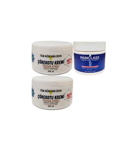 2 Adet Çörek Otu Ağrı Kremi White 200 ml + 150 ml PainClass Kuyruk Yağı Kremi Kas Eklem Fıtık Ağrılarına Rahatlatıcı Masaj Seti