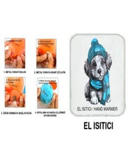 MAVİ BERELİ KÖPEK CEP SOBASI,EL ISITICI,SICAK SU TORBASI PVC  10x9,5cm