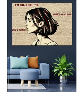 I'M Busy Pin-Up Kadın Dekoratif Kanvas - Mdf Ahşap Tablo