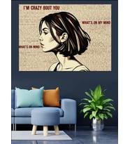 I'M Busy Pin-Up Kadın Dekoratif Kanvas - Mdf Ahşap Tablo