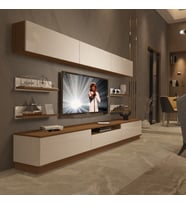 Decoraktiv Trendstyle 8YS Slm Tv Ünitesi Tv Sehpası - Ceviz Beyaz (Beyaz - Kahverengi)