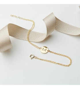 Kişiye Özel Minimal Harf Bileklik 925K Gümüş (Gold)