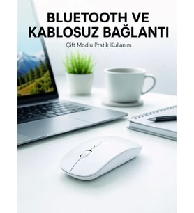 Bluetooth Kablosuz Wireless Mouse Şarjlı Sessiz Ergonomik 5000 DPI Fare