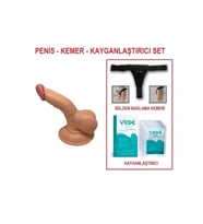 13 cm Belden Bağlamalı Realistik anl Vajinal Dildo Penis Set