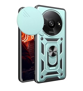 Newface Xiaomi Redmi A3 4G Kılıf Pars Lens Yüzüklü Silikon - Yeşil