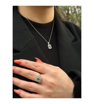 925 Gümüş  Aqua Taşlı Baget Set