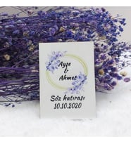 30 Adet Altın Mavi Çiçiçekli Ahşap Nikah Magnet Nikah Şekeri UV Baskı Nişan Hediyeliği Ekonomik-