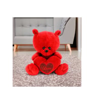 Sevimli Kalp Tutan Peluş Ayıcık 30cm Kırmızı
