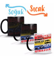 Nissan GTR History Sihirli Kupa Bardak Porselen