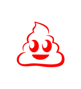 Sevimli Gülen B*k Emoji Sticker17x17 Cm Kırmızı