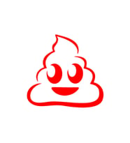 Sevimli Gülen B*k Emoji Sticker17x17 Cm Kırmızı