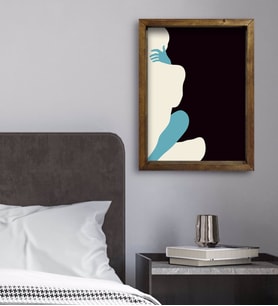 BK Gift Yatak Odası Konseptli Doğal Masif Ahşap Çerçeveli Tablo 45x65cm-93