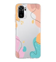 Xiaomi Redmi Note 10 Uyumlu Kapak Karışık Renkler Tasarımlı Şeffaf Silikon Kılıf