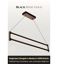 Orion Rose Gold 6500K Lineer LED Sarkıt Avize – Kumandalı Dim Edilebilir – Aşağı Işık (RoseGold)