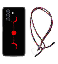 Huawei Nova Y70 Y90 Nova 9 SE  Kılıf Boyun Asklı Rasta Silikon Red Moon 1710