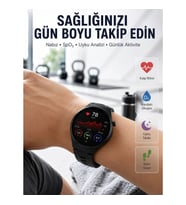 Mey İthalat® Bluetooth Konuşma Özellikli Akıllı Saat AMOLED Ekran, Sağlık Takibi ve 3 Farklı Kordon