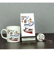 Kaptan Üçlü Set (Kupa + Telefon Standı + Anahtarlık)
