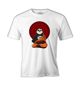 Panda Yoga Beyaz Erkek Tshirt