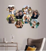 Kişiye Özel 8 Fotoğraflı Altıgen Mdf Tablo