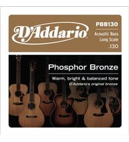 D'Addario PBB130 Phosphor Bronze Akustik Bas Gitar Tek Teli - .130 (Aksesuar) 5 Telli Akustik Baslar İçin B Teli veya Düşük Akort Uyumu, Derin Bas Tonları ve Güçlü Projeksiyon