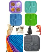 Silikon Yavaş Yeme Kabı ve Mama Matı Kedi Köpek Uyumlu Pratik Besleme Tabağı 20x20 cm
