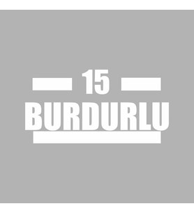 15 Burdurlu Araba Sticker siyah 16x9 CM (Beyaz)