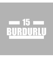 15 Burdurlu Araba Sticker siyah 16x9 CM (Beyaz)