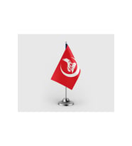 Bozkurt Hilal Tekli Saten Masa Bayrağı Seti