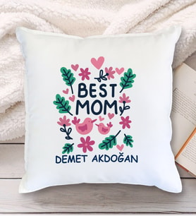 Best Mom Tasarımlı Yastık (Beyaz)