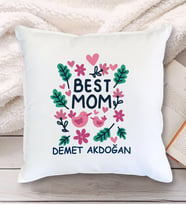 Best Mom Tasarımlı Yastık (Beyaz)