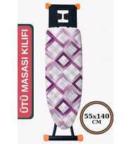 HOME Ütü Masası Kılıfı Keçeli İpli Stoperli Büyük Boy 55x140 cm KAROSİ LEYLAK