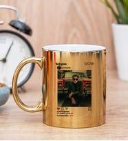 Kişiye Özel İnstagram Tasarım Fotoğraflı Gold Kupa Bardak