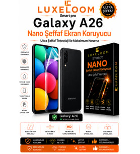 Luxeloom Smart Pro Samsung Galaxy A26 Nano Şeffaf Ekran Koruyucu