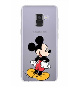 Samsung Galaxy A8 (2018)  Kapak Mickey Mouse Tasarımlı Şeffaf Silikon Kılıf