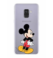 Samsung Galaxy A8 (2018)  Kapak Mickey Mouse Tasarımlı Şeffaf Silikon Kılıf