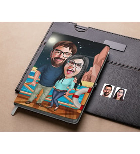 Bk Gift Kişiye Özel Sevgililer Karikatürlü Beyaz Defter-109 , Arkadaşa Hediye , Sevgiliye Hediye