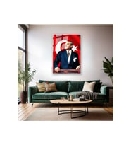 Atatürk ve Bayrak Metal Çerçeveli Cam Tablo Modeli Sınıf Tablosu Okul Ev Ofis Tablosu (Gümüş)