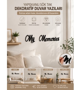 My Memories Duvar Yazısı Yapışkanlı Dekoratif Yazı Salon Yatak Odası Ofis Duvar Süsü