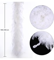 Beyaz Renk Kabarık Kalın Otriş Boa Tüy 6 cm Genişlik 180-200 cm Uzunluk