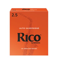D'Addario RJA1025 Rico Orange Box Alto Saksafon Kamışı No: 2.5 (Orta Seviye/Eğitim) - 10'lu Paket  Klasik Turuncu Kutu, Caz ve Eğitim İçin İdeal Standart