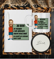 Kişiye Özel Karikatür Tasarım Defter Kalem Kupa Ve Bardak Altlığı Hediye Seti 96163