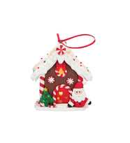 1 Adet 9cm Led Işıklı Mini Kurabiye Kahverengi Ev Noel Baba