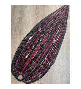 Rasta Mix Afrika Örgü Toka 25'li 50cm - Siyah & Kızıl
