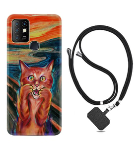 INFINIX Hot 8 9 10 11S Hot 10 Play 10T Kılıf Boyun Askılı Silikon Tablo Cat 1788