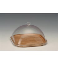 AHŞAP ALTLI AKRİLİK KAPAKLI FANUS 25*25 CM