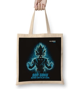 Son Goku Super Saiyajin Azul 03 Bez Çanta Uzun Saplı