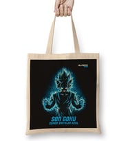 Son Goku Super Saiyajin Azul 03 Bez Çanta Uzun Saplı
